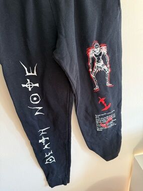 Black Graphic Joggers with Red & White Horror Artwork